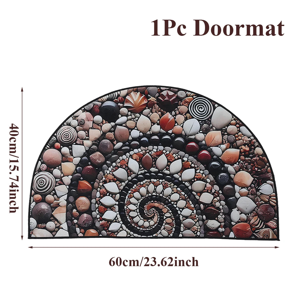 Navak Carpet Semi-circular Crystal Velvet Pebble Stereoscopic Living Room Carpet Visual Corridor Mat Hotel Bedroom Stone Floor Floor Door Mat