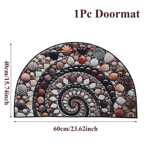 Navak Carpet Semi-circular Crystal Velvet Pebble Stereoscopic Living Room Carpet Visual Corridor Mat Hotel Bedroom Stone Floor Floor Door Mat