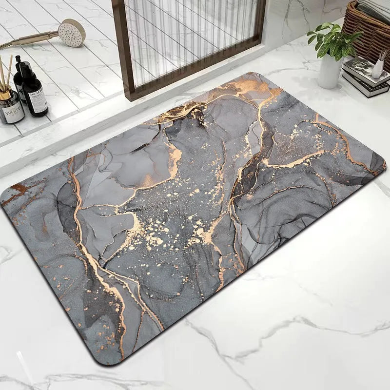 Navak Carpet Diatom Mud Carpet Marble Bathroom Rugs Non Slip Washable Bath Mat Small Rubber Backed Floor Mat