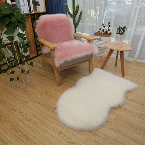 Navak Carpet Washable Imitation Wool Floor Protection Fluffy Shaggy Non Slip Sheepskin Rug Soft Rugs Bedroom Mats Faux Fur