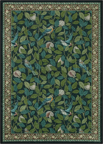 Navak Carpet Green Plant Retro Area Rug – Non-Slip Machine Washable Living Room Carpet, Soft Large Floor Mat for Bedroom Home Decor