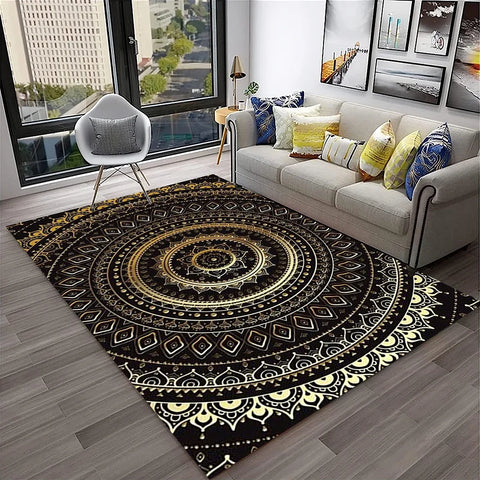 Navak Carpet 3D Mandala Bohemia Geometric Carpet Rug for Home Living Room Bedroom Sofa Kitchen Doormat Decor,Kid Area Rug Non-slip Floor Mat
