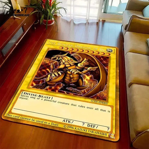 Navak Carpet Yu-Gi-Oh Blue Eyes White Dragon Anime Carpet Cartoon Floor Mat for Living Room and Bedroom Decorative Area Rug Perfect Gift