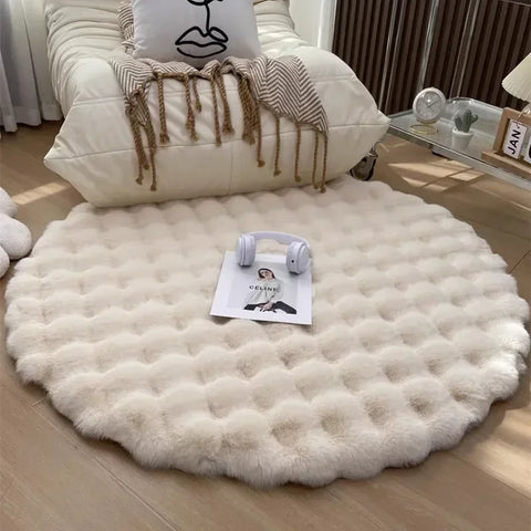 Navak Carpet Nordic Round Carpets for Living Room Plush Floor Mat  Soft Area Rugs  Bedroom Bedside Fluffy Mat Non Slip Shaggy Rug Room Decor
