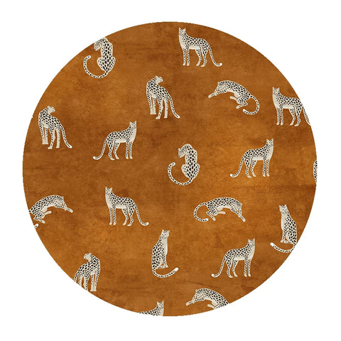 Navak Carpet Light Luxury Bedroom Decor Round Carpet Thickend Plush Bedside Floor Mat Fluffy Soft Rug Leopard Pattern Carpets for Living Room