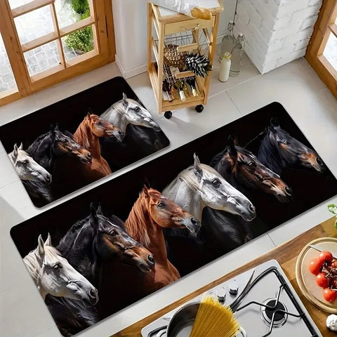 Navak Carpet 1PC Milu Deer Pattern Kitchen Rugs Non-Slip Home Door Mats Pop design Bathroom Rugs Bath Mat Carpet for Home Sink Laundry Decor