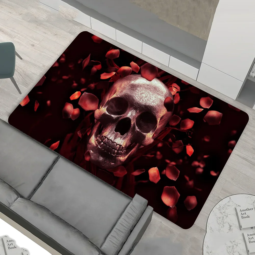 Navak Carpet Dark Horror Skull Anime Floor Carpet Nordic Style Home Doormat Bathroom-Toilet Mats Bedroom Bedside Mats