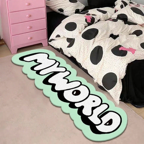 Navak Carpet My World Living Room Decoration Creative Carpet Irregular Rugs for Bedroom Thick Plush Bedside Floor Mat Fluffy Soft Lounge Rug
