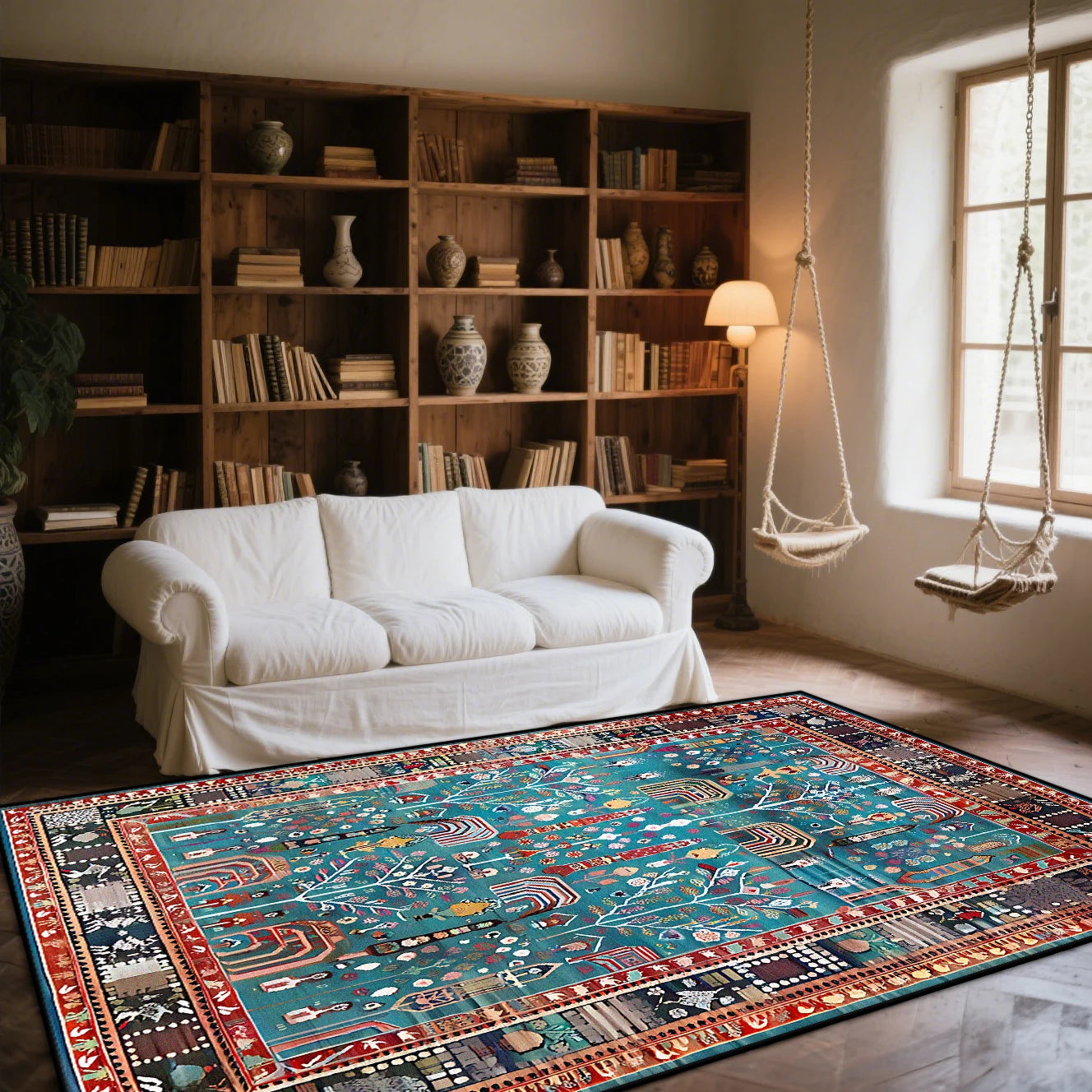 Navak Carpet American Style Retro Decoration Rug Living Room Abstract Art Bedroom Easy Clean Sofa Carpet Lounge Coffee Tables Washable Mat