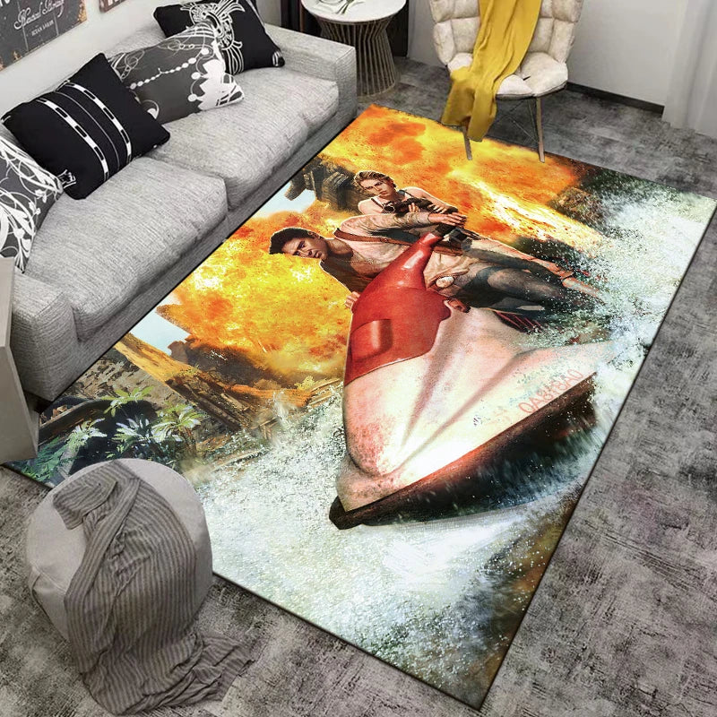 Navak Carpet Game-Uncharted Area Rug,Carpet for Home Living Room Bedroom Sofa Doormat Kitchen Decor,Non-slip Floor Mat Home Accessories