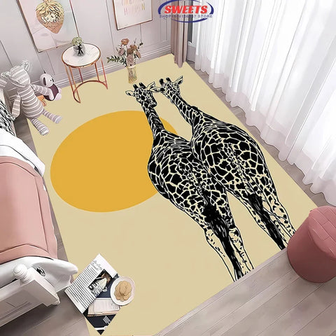 Navak Carpet 3D HD Nordic Style Minimalist Geometric Pattern Carpet for Living Room Bedroom Anti-slip Rug Sofa Doormat Home Decor Durable Mat