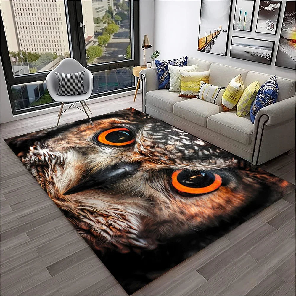 Navak Carpet Cute Owl Series 3D Cartoon Carpet Rug for Home Living Room Bedroom Sofa Kitchen Doormat Decor,Child Area Rug Non-slip Floor Mat