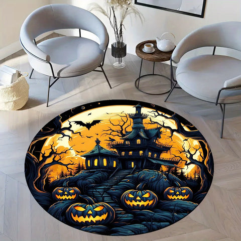 Navak Carpet Exclusive Picks Halloween Carpet Dark Night Pumpkin Lamp Bat Star Pattern Living Room Bedroom Scandinavian Style Creative Floor Mats