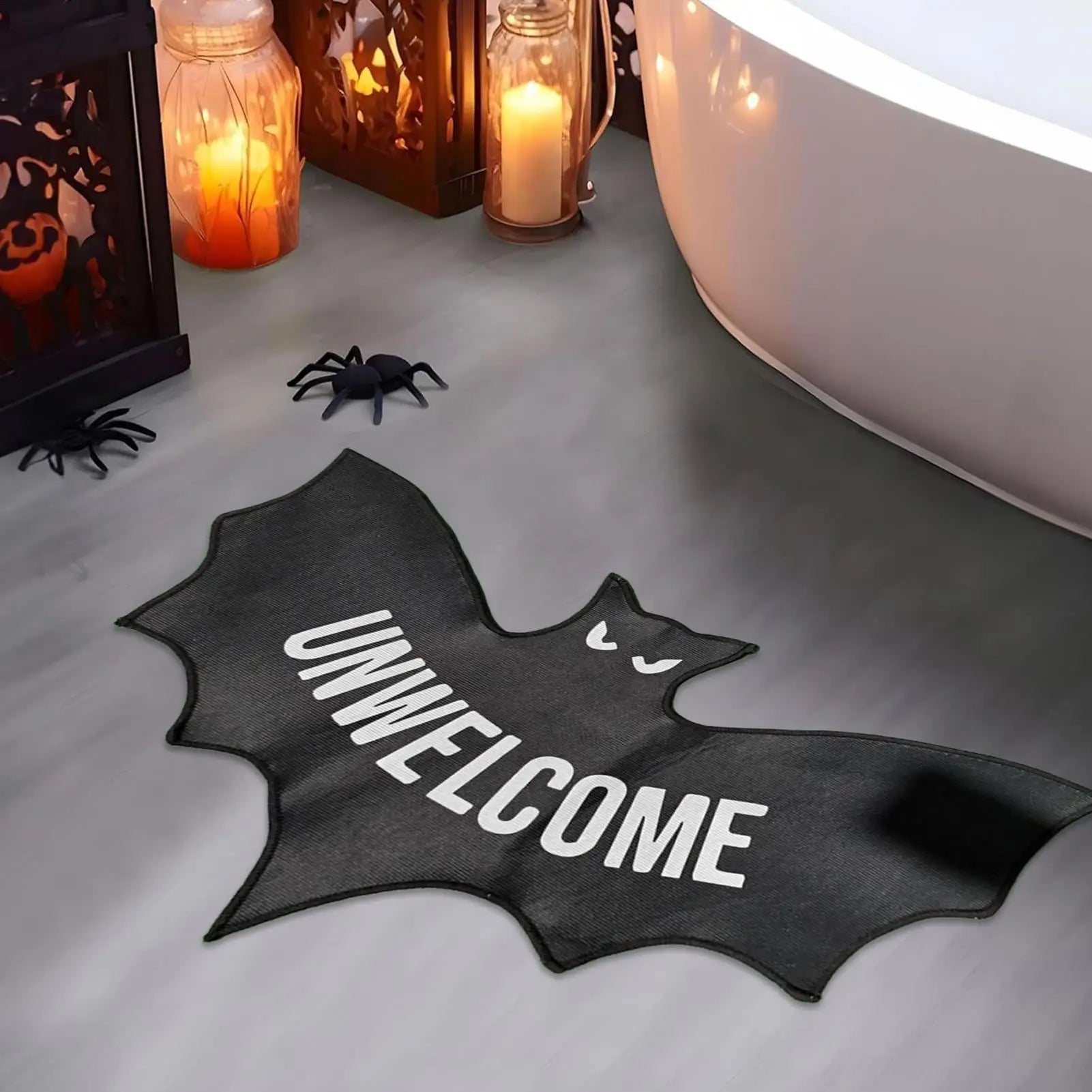 Navak Carpet Halloween Floor Mat Bat Unwelcome Mat Room Decor Gothic Doormat Home Decor For Entrance Indoor Apartment Bedroom Kitchen