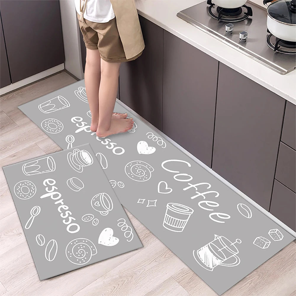 Navak Carpet Polyster Waterproof Oilproof Kitchen Mat Printed Antislip Bath Mat Soft Bedroom Floor Mat Living Room Carpet Doormat Kitchen Rug