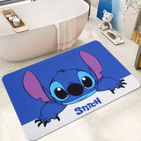Navak Carpet Daily Picks Disney Stitch Non Slip Bathroom Absorbent Floor Mats Bedroom Living Room Kitchen Rugs Diatom Mud Carpet for Home Decor