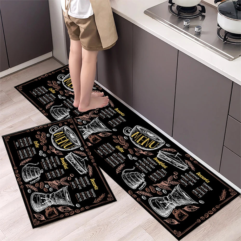 Navak Carpet Polyster Waterproof Oilproof Kitchen Mat Printed Antislip Bath Mat Soft Bedroom Floor Mat Living Room Carpet Doormat Kitchen Rug