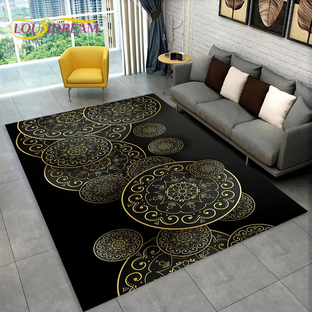 Navak Carpet Bohemia Mandala Geometric Area Rug,Carpet Rug for Home Living Room Bedroom Sofa Doormat Kitchen Decor,Kid Non-slip Floor Mats