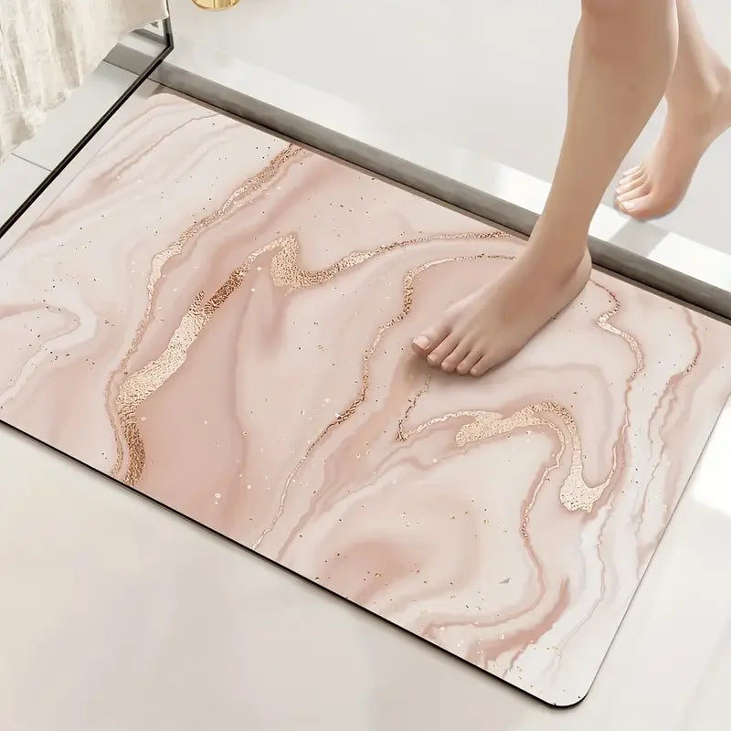 Navak Carpet Marble Texture Bathroom Door Mat Living Room Balcony Hallway Non-slip Floormat Bedroom Bedside Foot Mat Kitchen Laundry Room Rug
