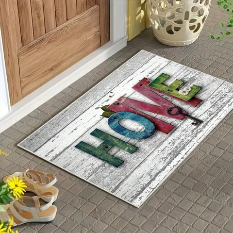Navak Carpet 1Pc Wooden Box Trap Print Door Mat Absorbent Washable Home Decor Carpet Dirt Resistant Living Room Bedroom Bathroom Kitchen Rug