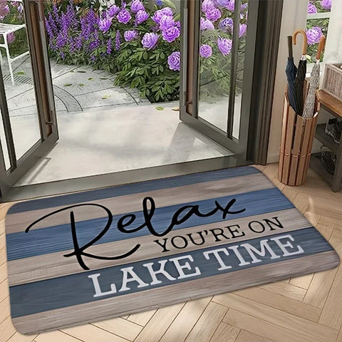 Navak Carpet 1Pc Wooden Box Trap Print Door Mat Absorbent Washable Home Decor Carpet Dirt Resistant Living Room Bedroom Bathroom Kitchen Rug