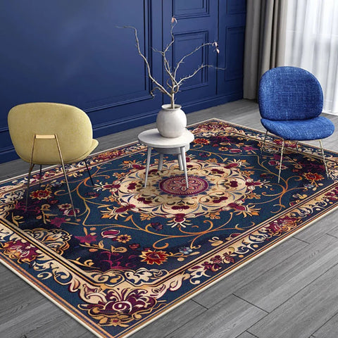 Navak Carpet Persian Style Luxury Carpet Living Room Senior Antiskid Golden Border Bedroom Decoration Rug Soft Easy Clean Entrance Door Mat