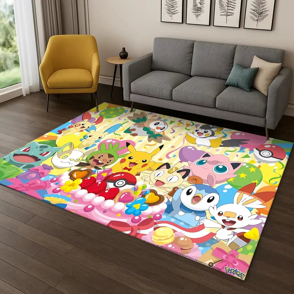 Navak Carpet Daily Picks Pokemon Adventure Carpet Playful Game Theme Rug Man Cave Game Room Bedroom Bedside Living Room Sofa Soft Floor Mat Design