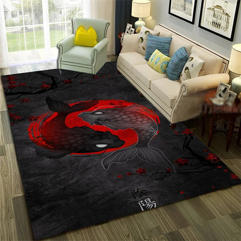 Navak Carpet Chinese 3D Tai Chi Bagua Yin Yang  Carpet Rug for Home Living Room Bedroom Sofa Doormat Decor,Child Area Rug Non-slip Floor Mat
