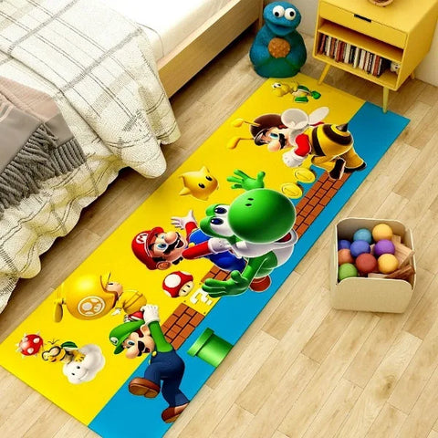 Navak Carpet Daily Picks Mario Super Cartoon Long Carpet for Living Room Cartoon Children's Bedroom Sofa Doormat Anti-slip Balcony Room Floor Mat