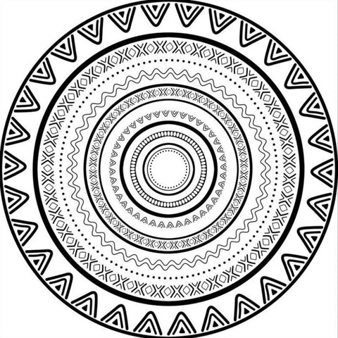 Navak Carpet Mandala Print Round Carpet Nordic Modern Living Room Anti-Slip Rug Coffee Table Foot Pad Bedroom Floor Mats Bay Window Chair Mat