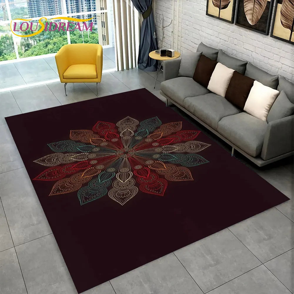 Navak Carpet Bohemia Mandala Geometric Area Rug,Carpet Rug for Home Living Room Bedroom Sofa Doormat Kitchen Decor,Kid Non-slip Floor Mats