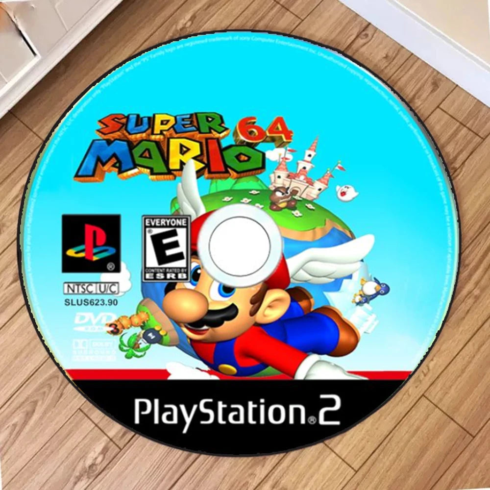 Navak Carpet Daily Picks Disney Mario Cartoon Round Carpet Baby Crawling Mat Circle Area Rugs Living Room Bedroom Doormat Game CD Home Decoration
