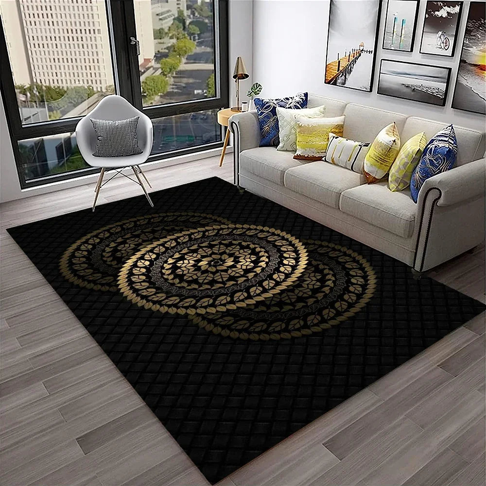 Navak Carpet 3D Mandala Bohemia Geometric Carpet Rug for Home Living Room Bedroom Sofa Kitchen Doormat Decor,Kid Area Rug Non-slip Floor Mat