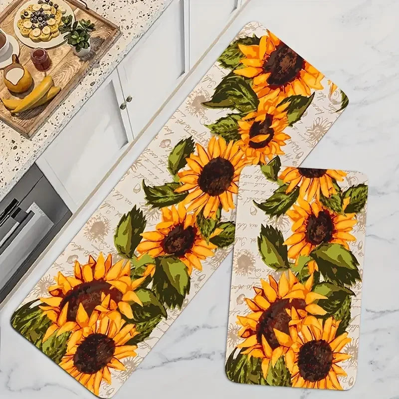 Navak Carpet Sunflower Flowers Kitchen Floormat Entrance Door Mat Decor Corridor Balcony Laundry Room Rugs Bathroom Anti-slip Foot Mat Carpet