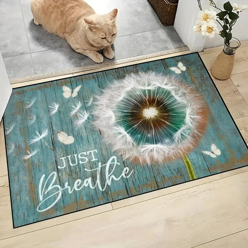 Navak Carpet 1Pc Wooden Box Trap Print Door Mat Absorbent Washable Home Decor Carpet Dirt Resistant Living Room Bedroom Bathroom Kitchen Rug