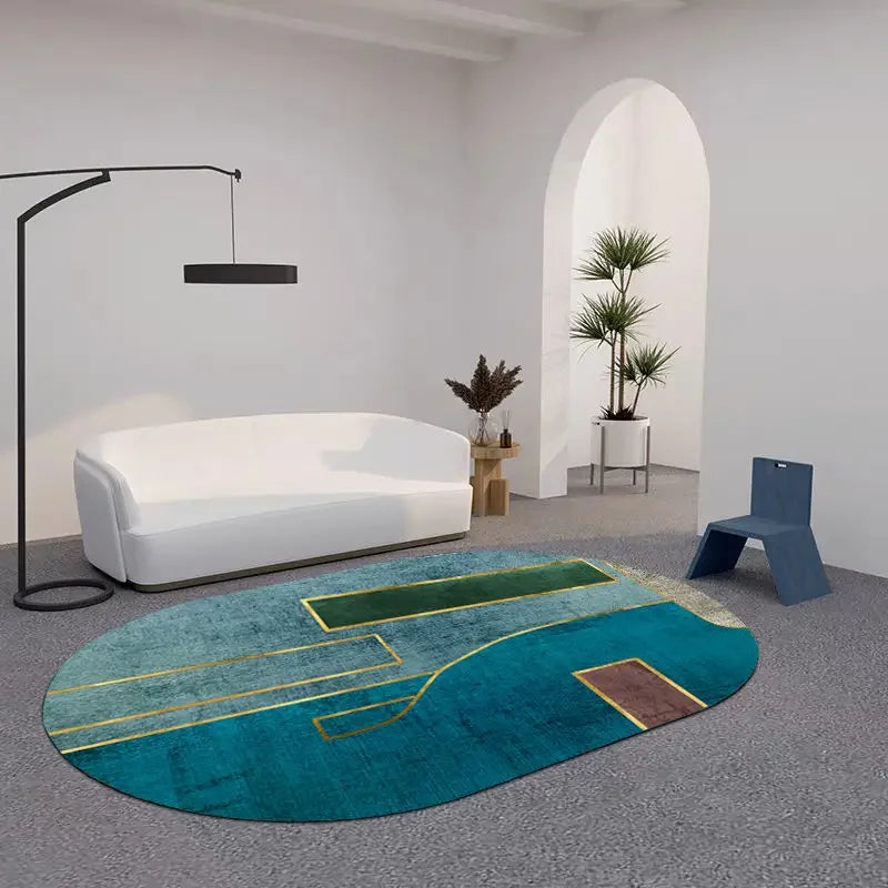 Navak Carpet Creative Oval Carpet Living Room Decoration Carpets High Quality Rugs for Bedroom Home Decor Mat Lounge Rug Non-slip Porch Mats