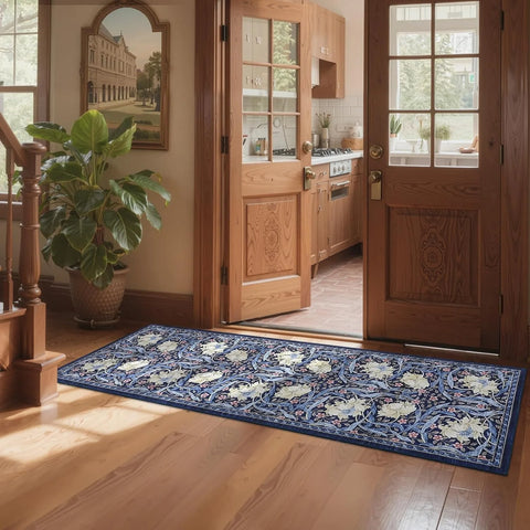 Navak Carpet Hallway Runner Rug Soft Floral Kitchen Rugs Washable Non Slip Corridor Long Carpet Bedroom Bedside Bath Laundry Room Floor Mat