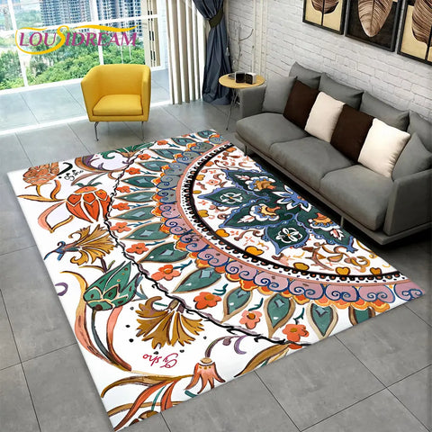Navak Carpet Bohemia Mandala Geometric Area Rug,Carpet Rug for Home Living Room Bedroom Sofa Doormat Kitchen Decor,Kid Non-slip Floor Mats