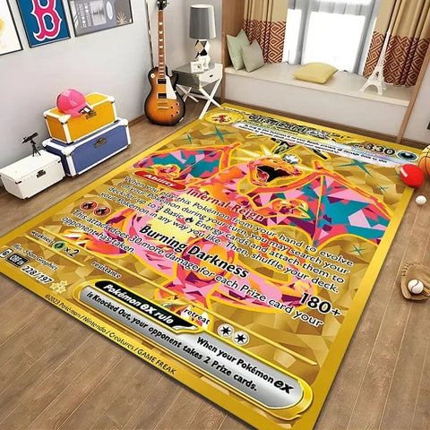 Navak Carpet Daily Picks Disney Japanese Anime Pattern Rug Pokemon Card for Bedroom Living Room Anime Carpets for Girl Room Floor Mat Home Decor