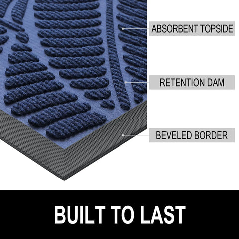 Navak Carpet Olanly Door Mats Indoor Outdoor Dirt Trapper Non-Slips Entrance Mat Washable Mats For Entryway Front Door Garden Door Mats Rugs