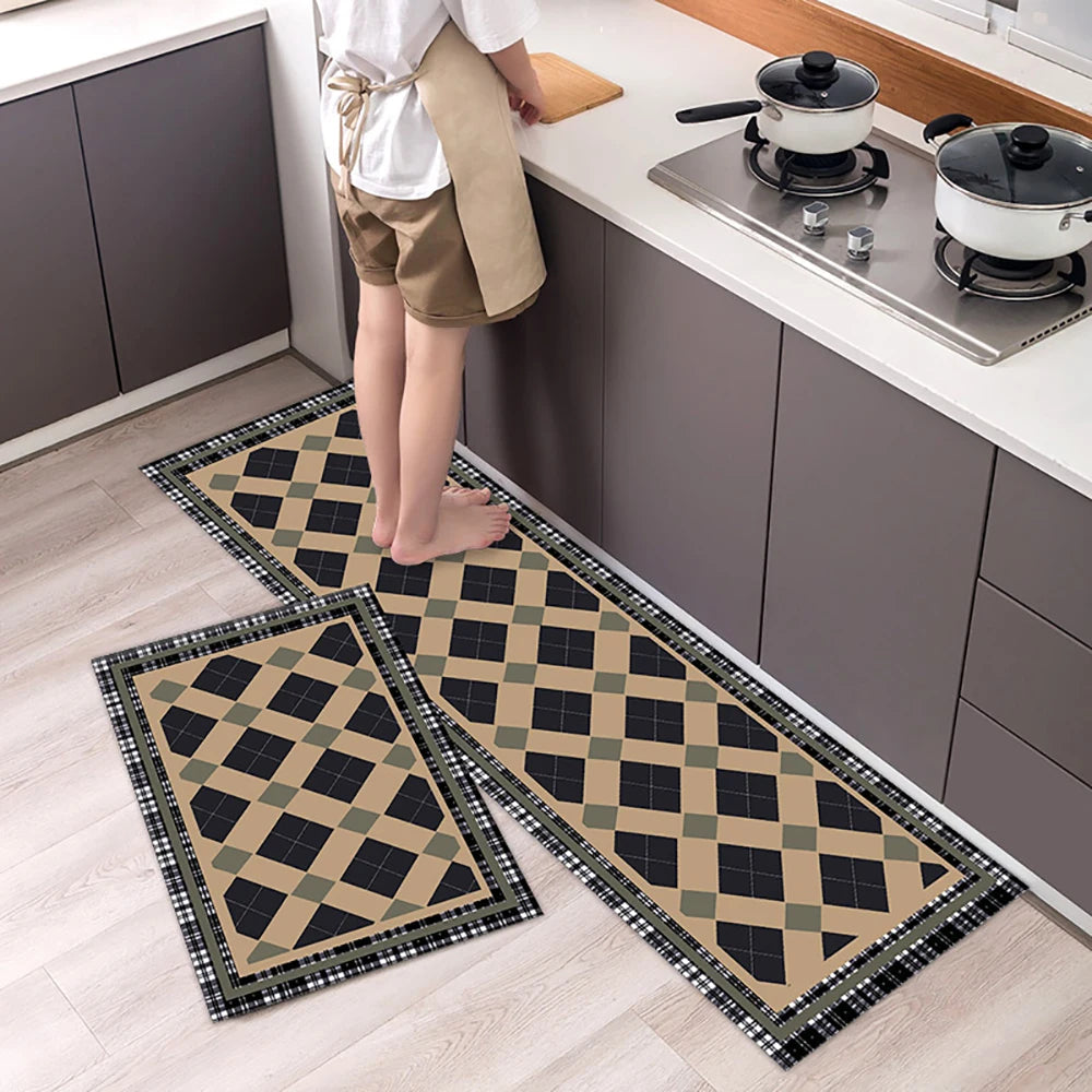 Navak Carpet Kitchen Mat Absorbent Printed Kitchen Rugs Non-slip Area Mat Hallway Long Carpets for Living Room Bedroom Entrance Doormat Bath