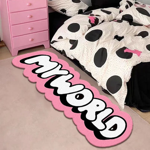 Navak Carpet My World Living Room Decoration Creative Carpet Irregular Rugs for Bedroom Thick Plush Bedside Floor Mat Fluffy Soft Lounge Rug