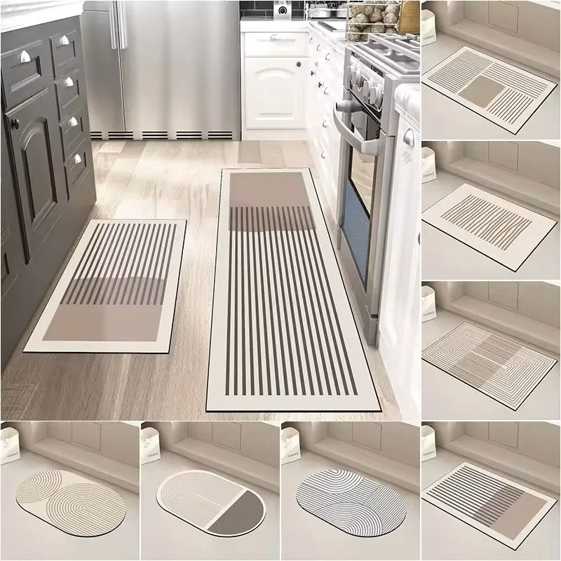 Navak Carpet Super Absorbent Kitchen Floor Mat Long Diatomite Kitchen Rug Soft Washable Carpets Anti Slip Bathroom Entrance Doormat 주방매트