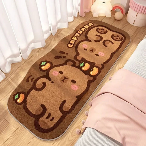 Navak Carpet Cute Bedside Cashmere Carpet Capibara Imitation Cashmere Floor Mat,anime Rug