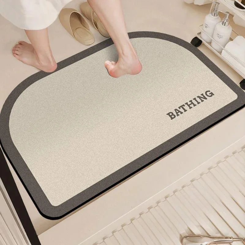 Navak Carpet Bathroom Mat, Non-Slip Absorbent Floor Rug – Quick-Dry Silicone/Algae Mud Doormat for Shower, Toilet, Washroom