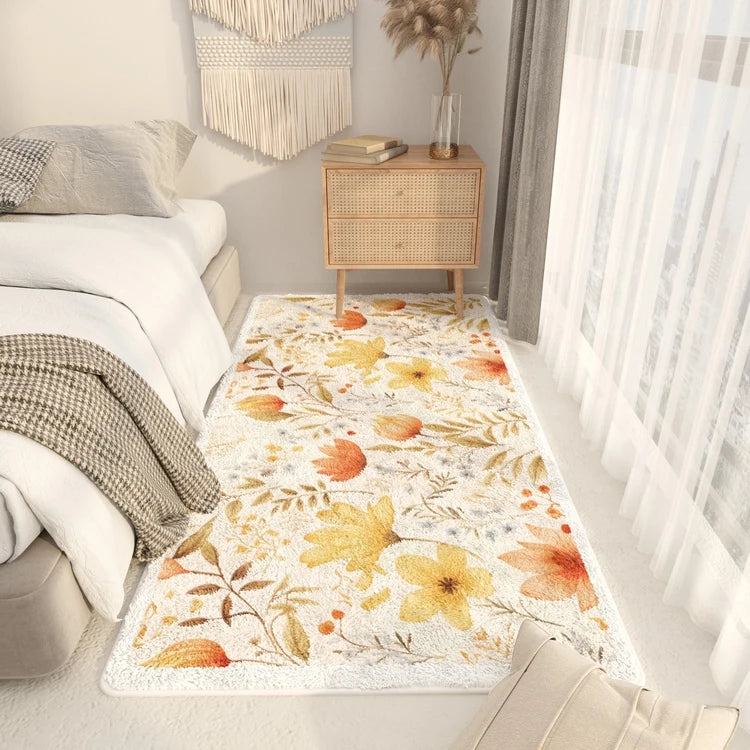 Navak Carpet Pastoral Style Bedside Soft Floor Mat Washable Carpets for Living Room Thicken Plush Bedroom Decor Carpet Fluffy Soft Lounge Rug