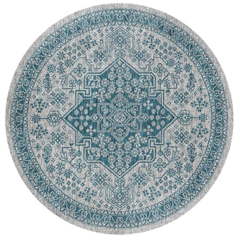 Navak Carpet Mandala Print Round Carpet Nordic Modern Living Room Anti-Slip Rug Coffee Table Foot Pad Bedroom Floor Mats Bay Window Chair Mat
