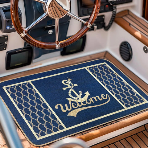 Navak Carpet SHIYUE Boat Floor Door Mat Welcome Aboard Mats Outdoor Nautical Coastal Rug,Home Boats Entrance Rope Front Indoor Outside Entryw
