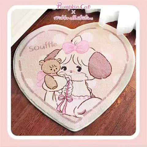 Navak Carpet Cartoon Cute Bear Carpet Animal Heart Shape Carpet Non Slip Machine Washable Bedside Plush Rug Home Decor Room Girl Children Mat