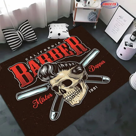 Navak Carpet Barber Shop sign Pattern Carpet,Living Room and Bedroom Household Items,Children's Room Sofa Mats, Doormat Floor  Anti-slip Rug